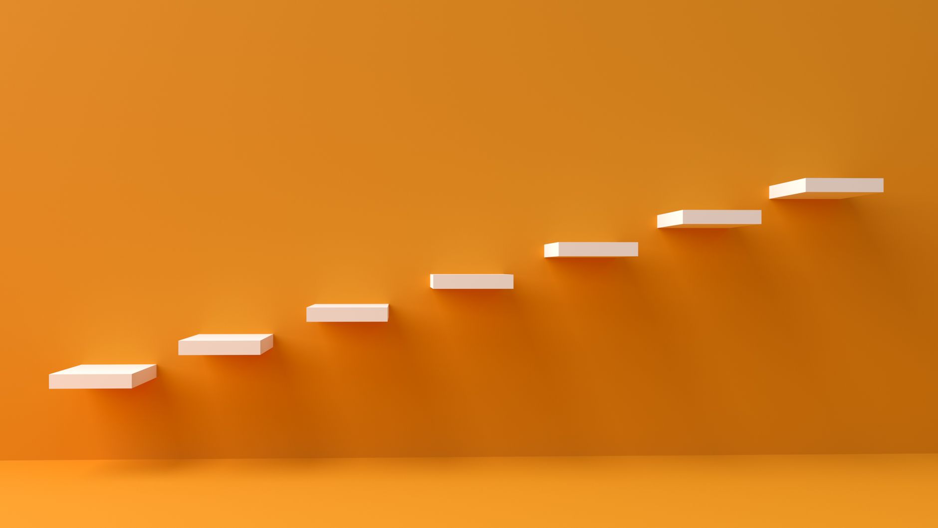 pexels photo 13062567 13062567 White floating steps on vibrant orange wall create a minimalist and conceptual design.